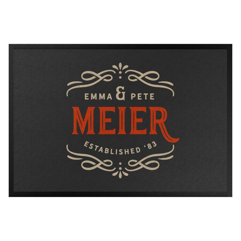 Fußmatte Vintage-Logo Wunschname