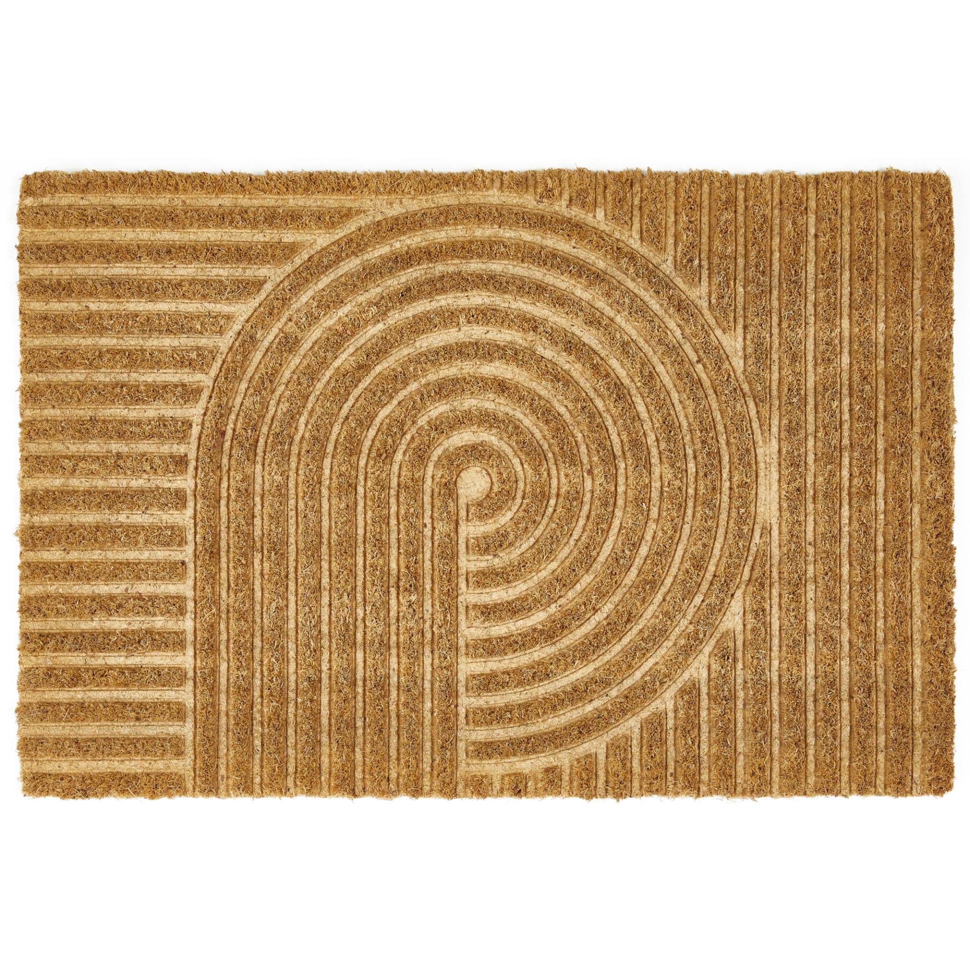 Fußmatte 'Zen' Kreis Kokos braun 40 x 60 cm
