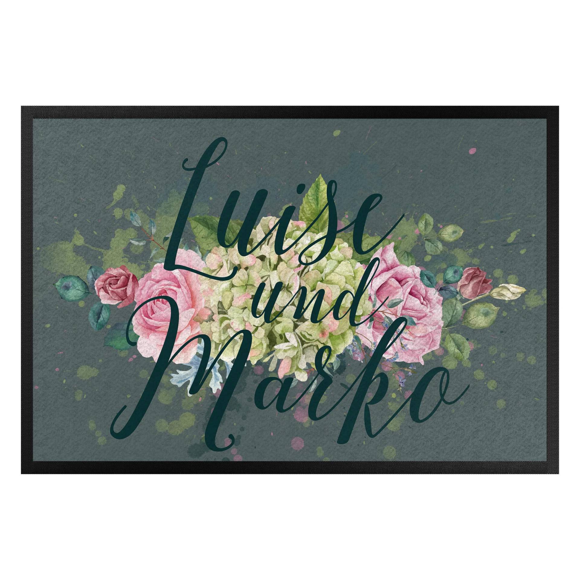 Fußmatte mit eigenem Text Bouquet Wunschname