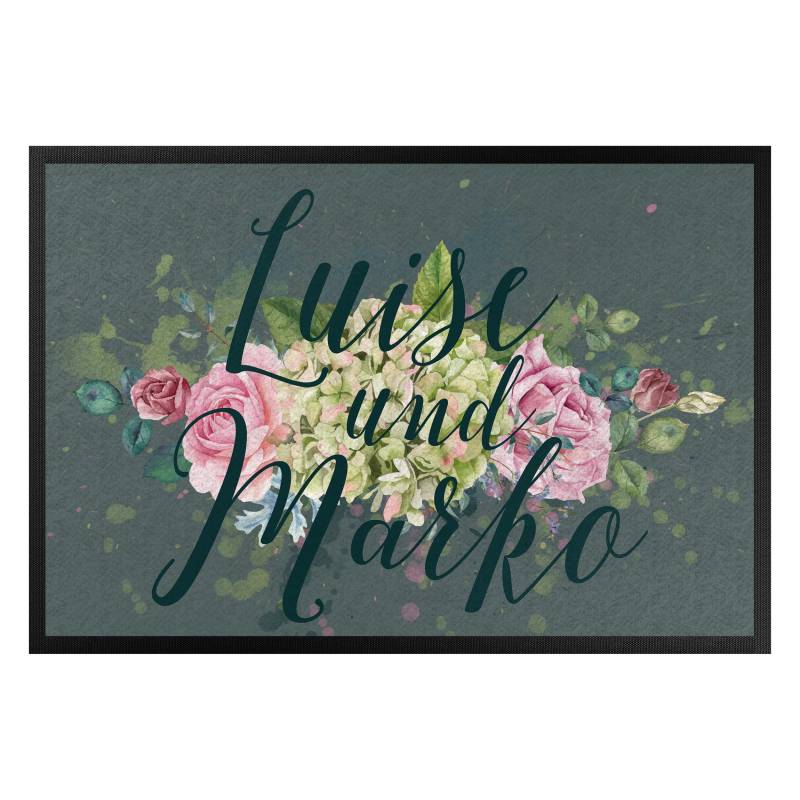 Fußmatte mit eigenem Text Bouquet Wunschname
