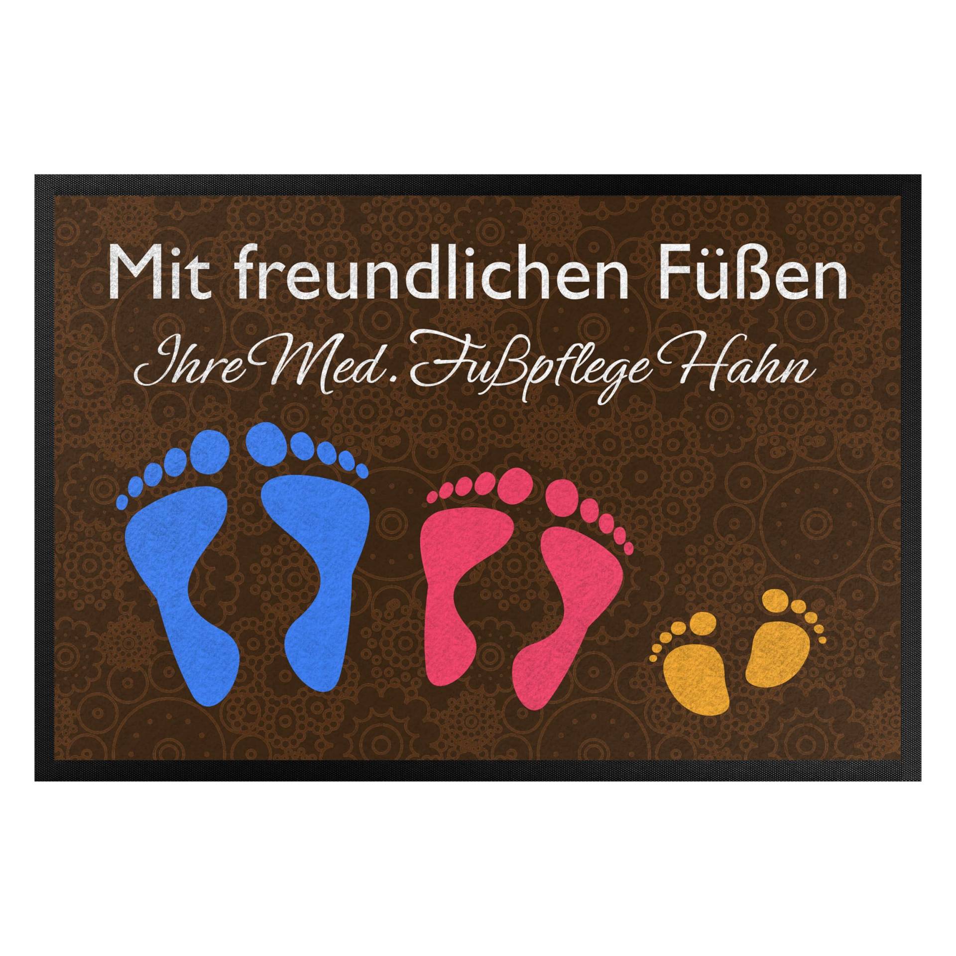 Fußmatte mit eigenem Text Mit freundlichen Füßen Wunschtext