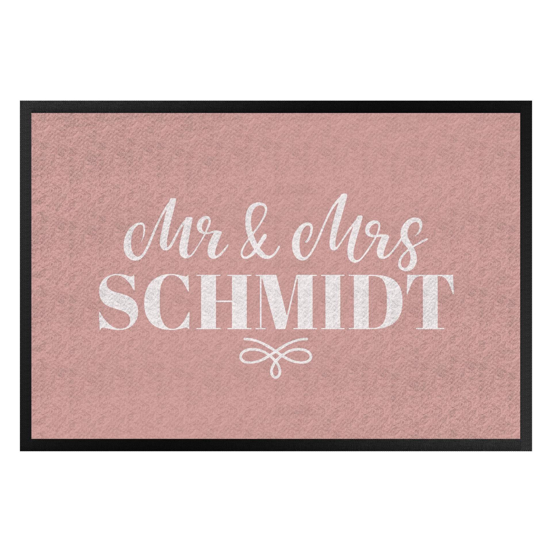 Fußmatte mit eigenem Text Mr und Mrs Wunschtext