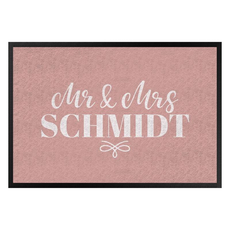 Fußmatte mit eigenem Text Mr und Mrs Wunschtext