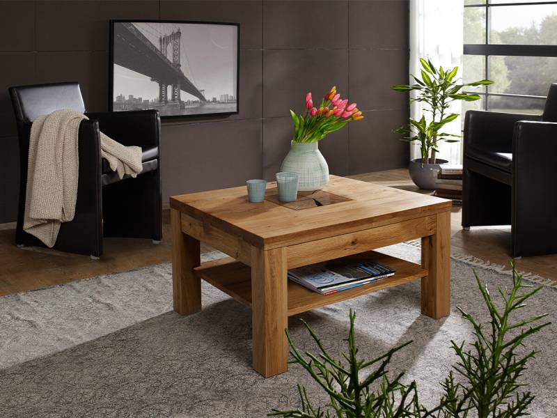 G+K Couchtisch 315 II, Wildeiche massiv geölt