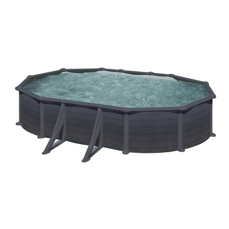 GRE Stahlwandpool-Set 'Granada' 610 x 375 x 132 cm mit Sicherheitsleiter und Sandfilteranlage