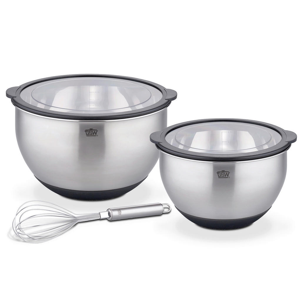 GSW Rührschüsselset Primo, Edelstahl, Metall, 3-teilig, ISO 9001, Backen, Backhelfer, Rührschüsseln GSW Rührschüsselset Primo, Edelstahl, Metall, 3-teilig, ISO 9001, Backen, Backhelfer, Rührschüsseln von GSW