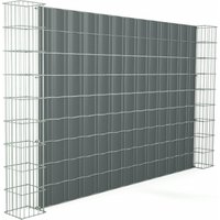Gabionensäule Hamm H26 mit 656 Doppelstabmatte mit Sichtschutzstreifen Grunde... 800 mm Verzinkt Verzinkt RAL 7016 Anthrazitgrau Gabionensäule Hamm H26 mit 656 Doppelstabmatte mit Sichtschutzstreifen Grunde... 800 mm Verzinkt Verzinkt RAL 7016 Anthrazitgrau