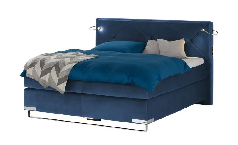 Musterring Boxspringbett Premiumversion Dubai ¦ blau ¦ Maße (cm): B: 217 H: 124 Betten > Boxspringbetten > Boxspringbetten 200x200 - Höffner