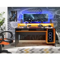 Gaming Desk Schwarz Orange 160 cm TEZAUR
