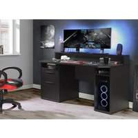 Gamer Tisch PC Schreibtisch Schwarz 160 cm TEZAUR