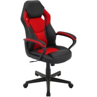 Gaming-Sessel MATTEO schwarz rot schwarz Kunstleder Netzstoff Kunststoff von byLIVING