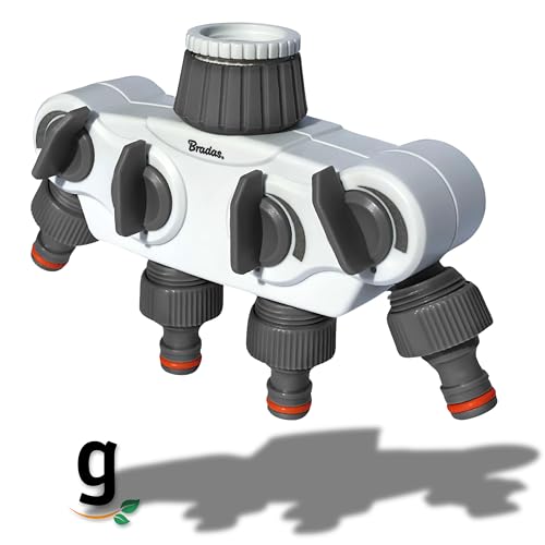 Gardazon 4-Wege-Verteiler beide 3/4” und 1” Zoll Y Verteiler, Wasserverteiler Garten mit Absperrventil, passend zu Bewässerungscomputern & -uhren - Gartenschlauch Verteiler Ideal für Gardena System von Gardazon