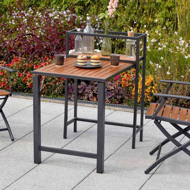 Gardenson BALKONTISCH Graphit, Natur