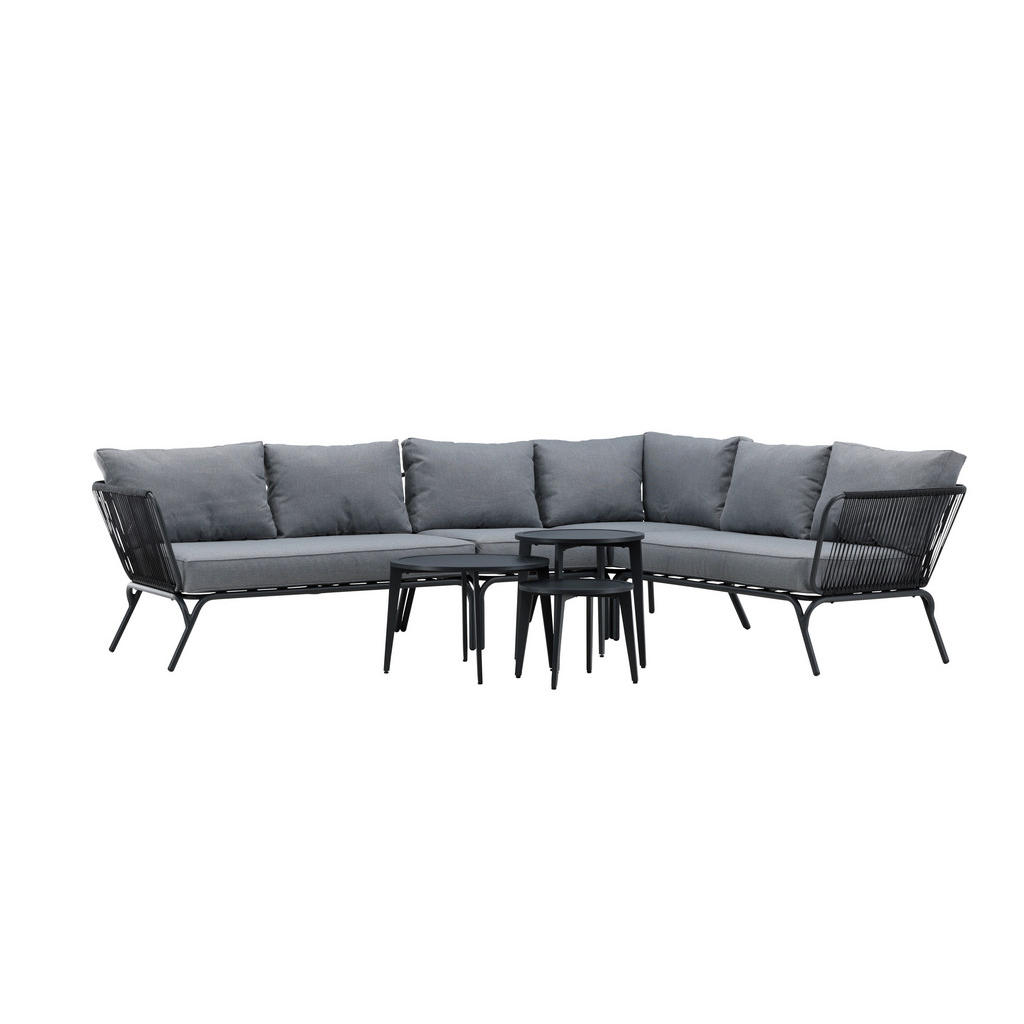 Gardenson DINING-LOUNGESET Grau, Schwarz