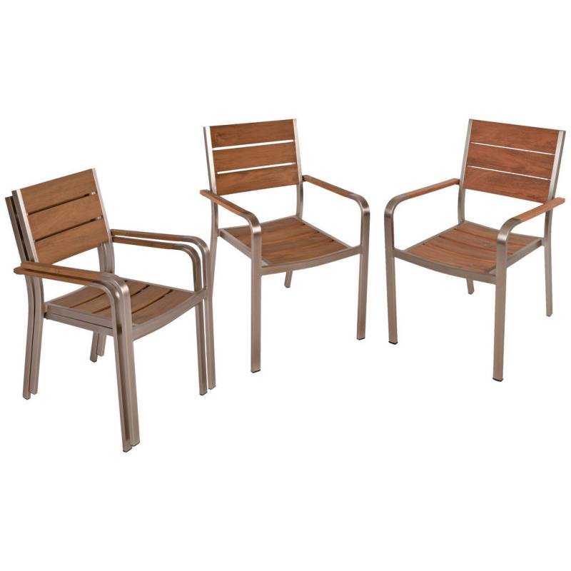 Gardenson GARTENSTUHL-SET Champagner, Teak