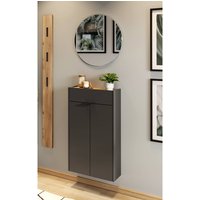 Garderobe Flurgarderobe schmal in grau mit Eiche ABERDEEN-01 modern 3-teilig mit 1 Garderobenpaneel