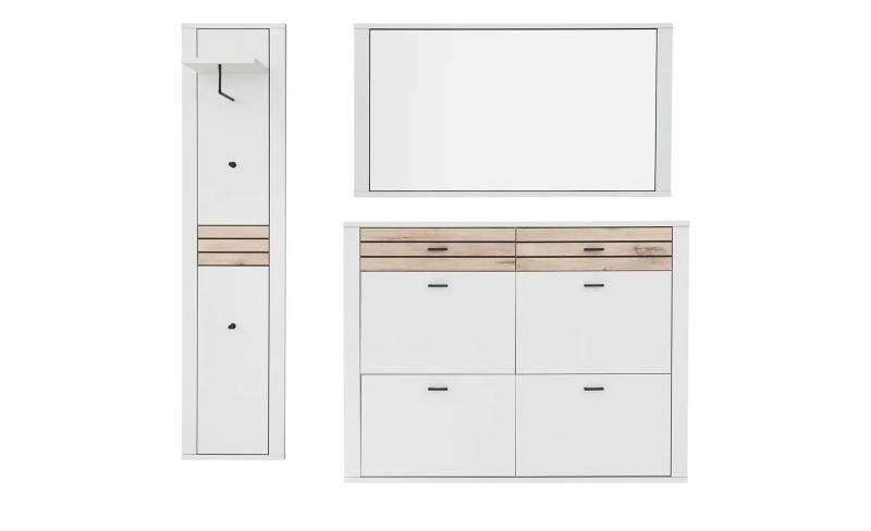 Garderobenkombination 3 teilig Octave ¦ weiß ¦ Maße (cm): B: 187 H: 183 T: 36.0 Garderoben & Kleiderstangen > Garderobensysteme - Höffner