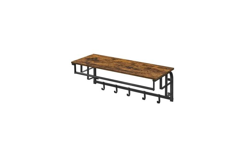 Garderobenleiste   ¦ braun ¦ Holzwerkstoff,Metall ¦ Maße (cm): B: 80 H: 27 Garderoben & Kleiderstangen > Hakenleisten - Möbel Kraft