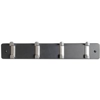 Garderobenleiste ca. 45x7x6 cm Schwarz / Edelstahlfarbig