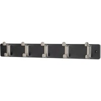 Garderobenleiste ca. 55x7x6 cm Schwarz / Edelstahlfarbig