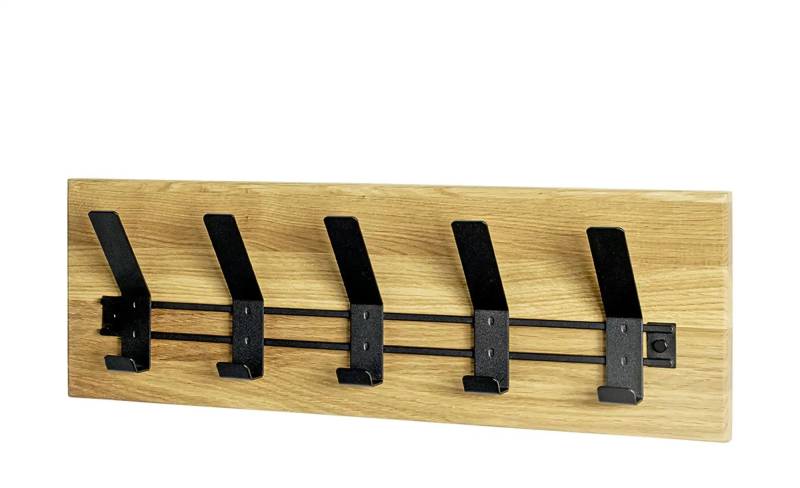 Garderobenleiste   ¦ holzfarben ¦ Massivholz,Metall ¦ Maße (cm): B: 60 H: 20 T: 10.0 Garderoben & Kleiderstangen > Hakenleisten - Möbel Kraft