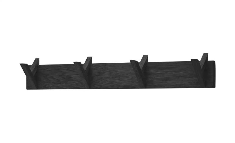 Garderobenleiste   ¦ schwarz ¦ Massivholz ¦ Maße (cm): B: 80 H: 13 T: 12.0 Garderoben & Kleiderstangen > Hakenleisten - Möbel Kraft