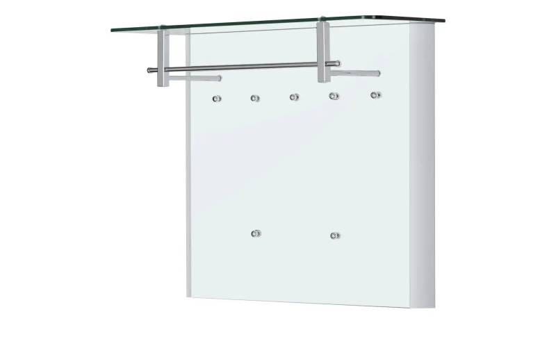 Garderobenpaneel   ¦ weiß ¦ Holzwerkstoff,Glas ¦ Maße (cm): B: 96 H: 78 T: 33.0 Garderoben & Kleiderstangen > Wandgarderoben - Möbel Kraft