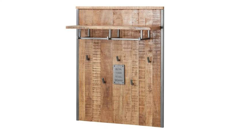 Garderobenpaneel    ¦ holzfarben ¦ Massivholz,Metall ¦ Maße (cm): B: 87 H: 110 T: 30.0 Garderoben & Kleiderstangen > Wandgarderoben - Möbel Kraft