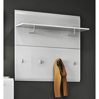 Garderobenpaneel inkl. 4 Haken ca. 96x90x25 cm Weiss Hochglanz