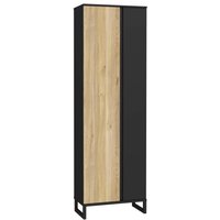 Garderobenschrank 2-trg QUAYLE von Forte Schwarz / Mauvella Eiche