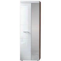 Garderobenschrank 2-trg inkl Spiegel LIRO Artisan / Weiß hochglanz