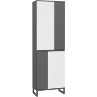 Garderobenschrank 4-trg QUAYLE von Forte Uni Wolfram Grau / Secret Grau