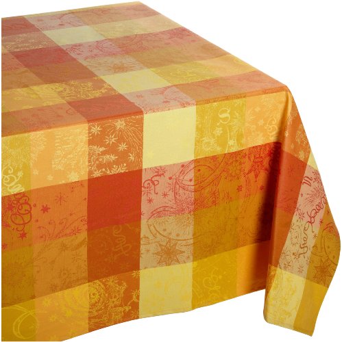 Garnier-Thiebaut Tischdecke MILLE COULEURS Damast soleil 89 x 89 cm