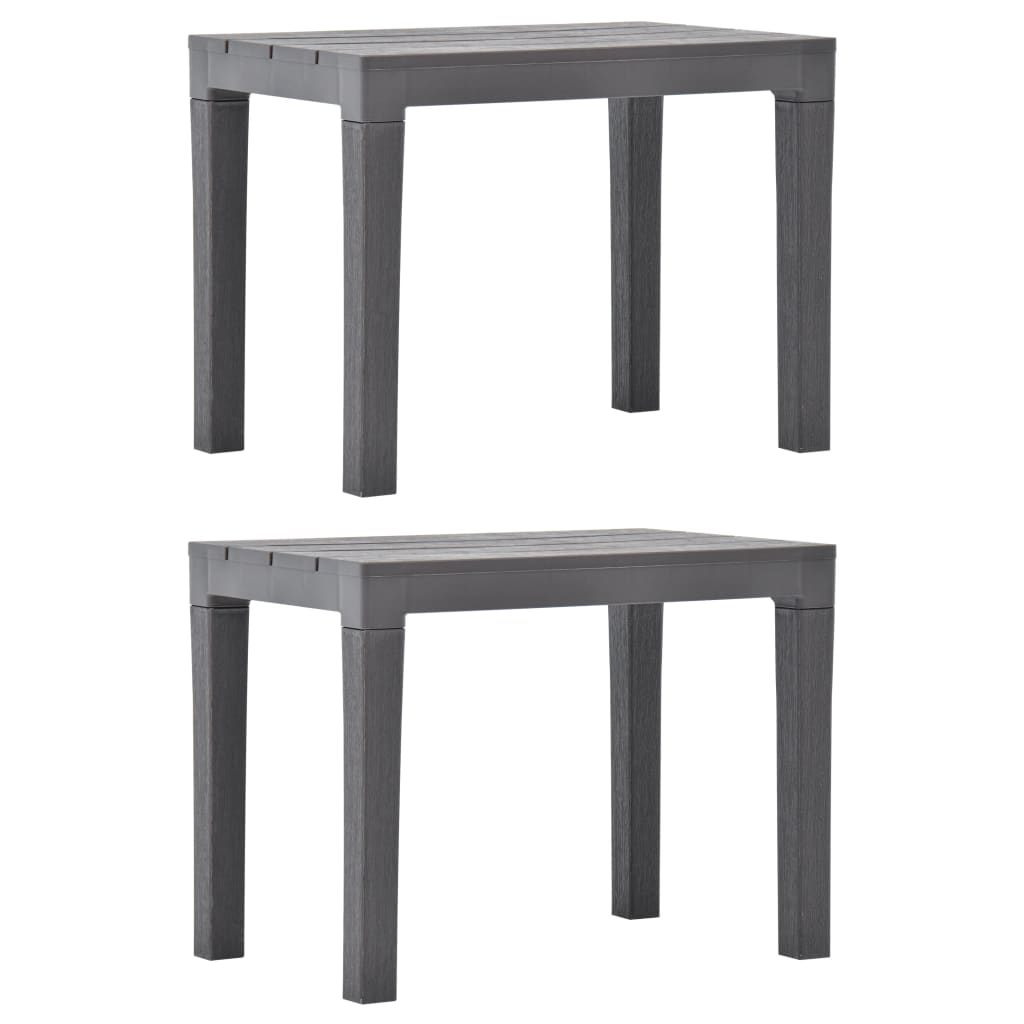 Gartenbänke 2 Stk. Moccafarben Kunststoff Weiß 2 1
