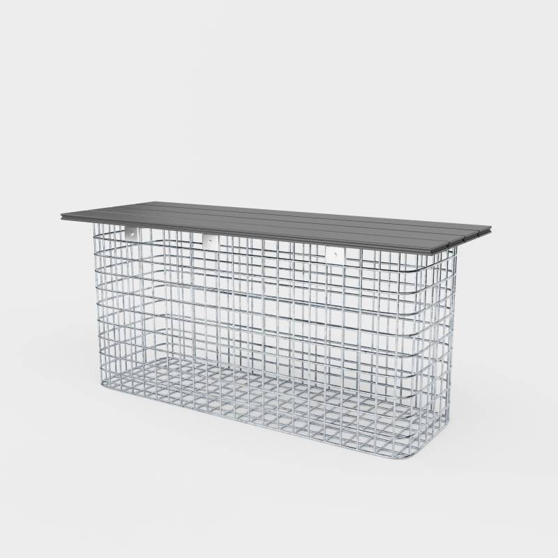 Gartenbank 102 x 50 x 32 cm MW 5 x 5 cm feuerverzinkt, mit Recyclingauflage in anthrazit