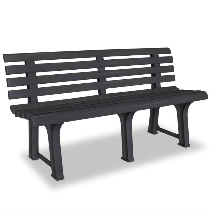 Gartenbank 145,5 cm Kunststoff Anthrazit Anthrazit 1 2
