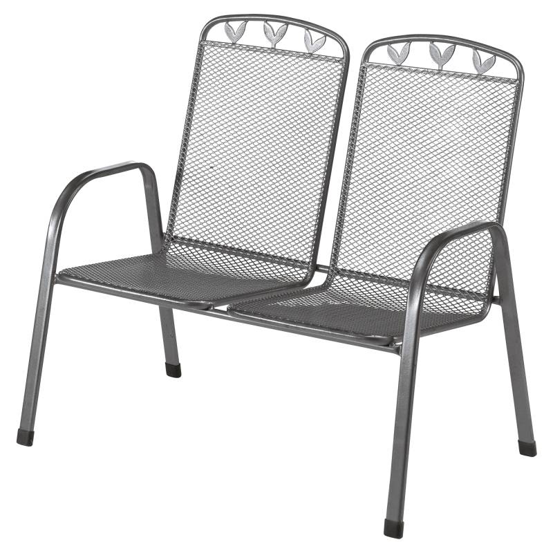 Gartenbank 'Toulouse' 2-Sitzer grau 108 x 98 x 68 cm