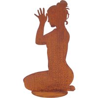 Gartenfigur / Silhouette 'Yoga-Mädchen im Profil', Gartenskulptur