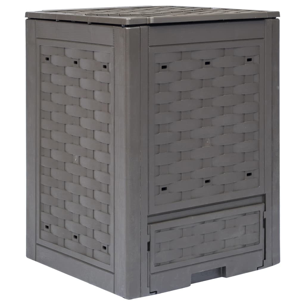 Gartenkomposter Braun 60x60x83 cm 300 L Kunststoff Rattan 1 900 l Gartenkomposter Braun 60x60x83 cm 300 L Kunststoff Rattan 1 900 l