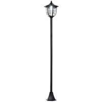 Gartenlaterne mit LED schwarz Kunststoff Edelstahl H/D: ca. 177x27 cm von Outsunny