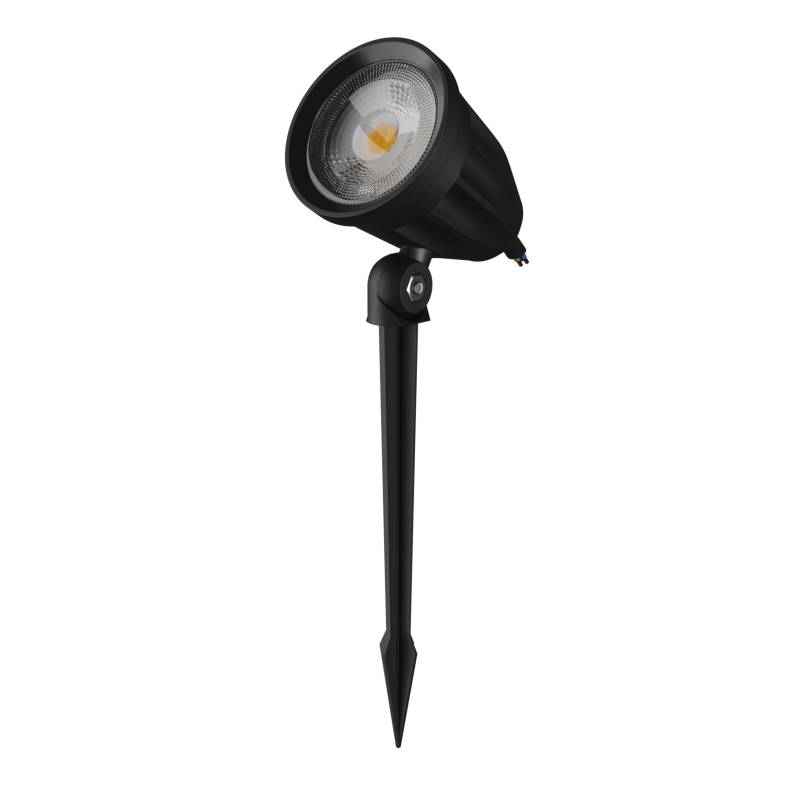 Gartenleuchte, Pflanzenstrahler LED 6W, 600lm Gehäuse schwarz mit Kabel & Erdspieß, 40° Abstrahlung,  neutralweiß 4000k IP65