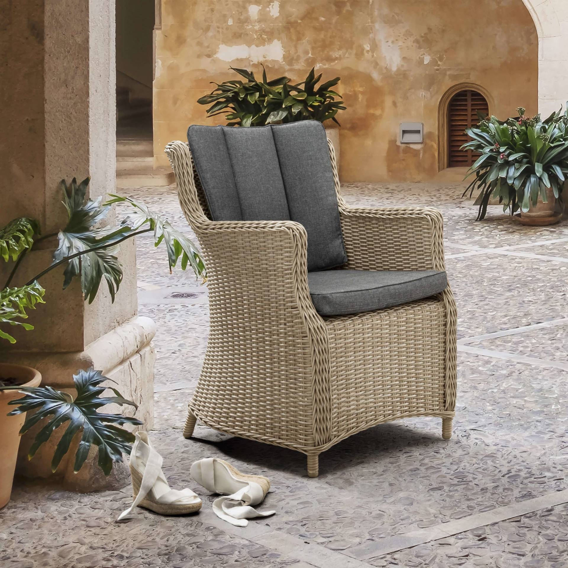 Gartensessel LUNA (2er Set) Vintage Grau