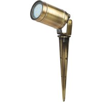 Gartenstrahler mit Erdspieß Messing massiv GU10 IP64 von Lido Light Fixture Man. LTD