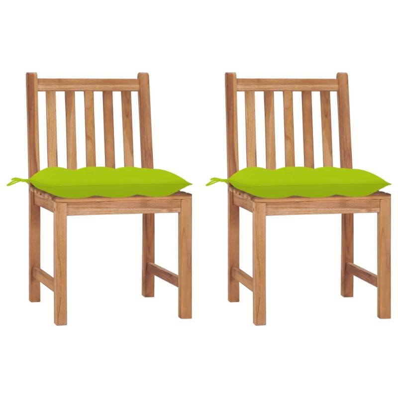 Gartenstühle 2 Stk. mit Kissen Massivholz Teak Hellblau 4 1