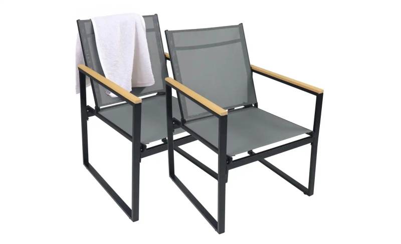 Gartenstuhl 2er-Set   ¦ grau ¦ Maße (cm): B: 54 H: 83