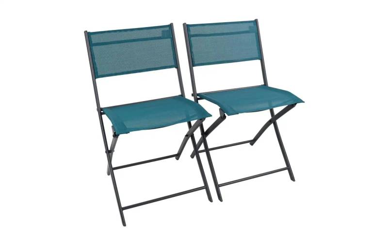 Gartenstuhl 2er-Set   ¦ türkis/petrol ¦ Maße (cm): B: 45 H: 79
