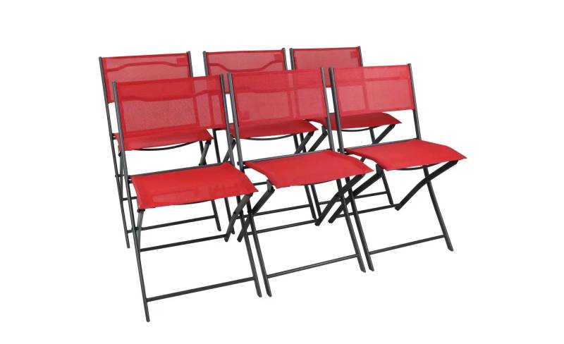Gartenstuhl 6er-Set   ¦ rot ¦ Maße (cm): B: 45 H: 79 Garten > Gartenmöbel > Gartenstühle - Möbel Kraft