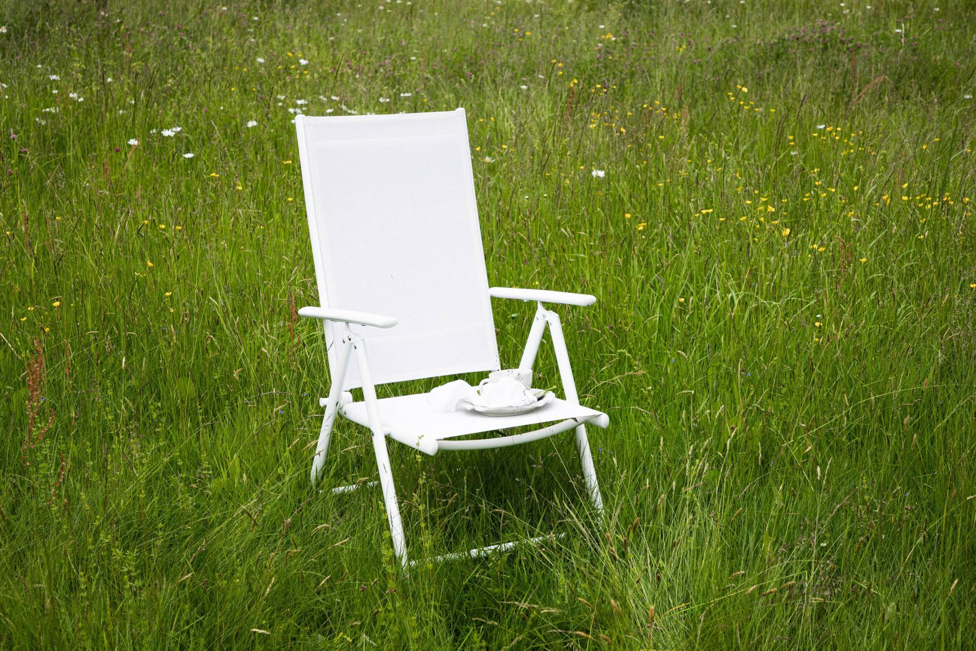 Gartenstuhl-Set Break ca. 55x108 cm Weiß 2er-Set