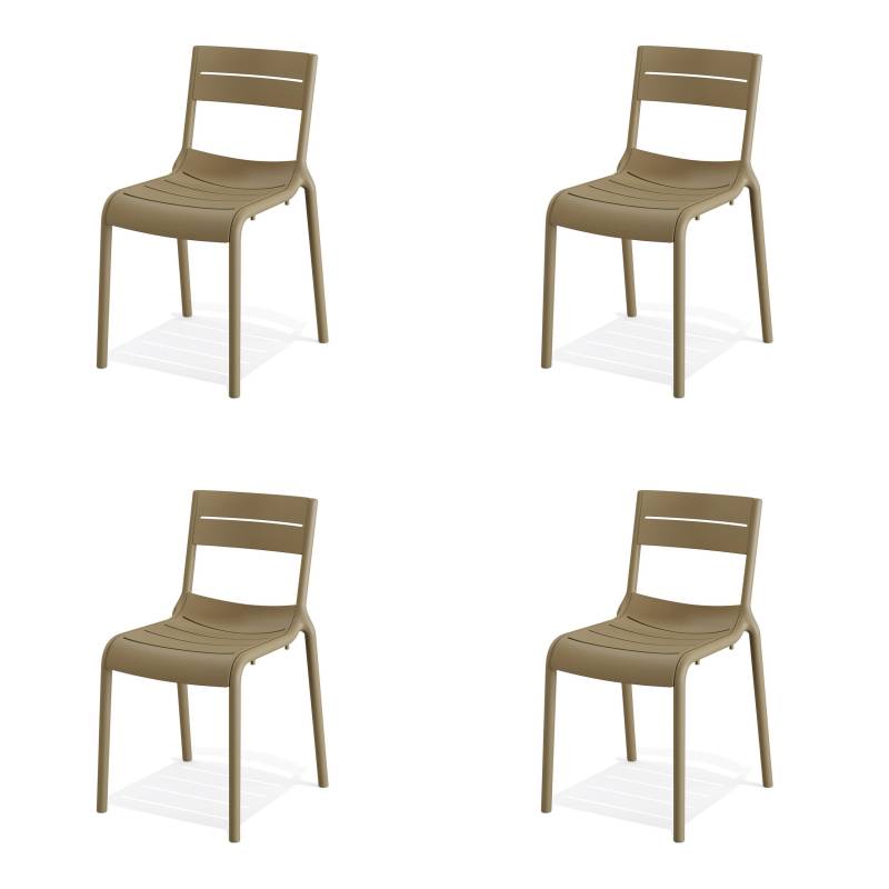 Gartenstuhl-Set Calor 4er-Set ca. 49x82x55 cm Sandfarben