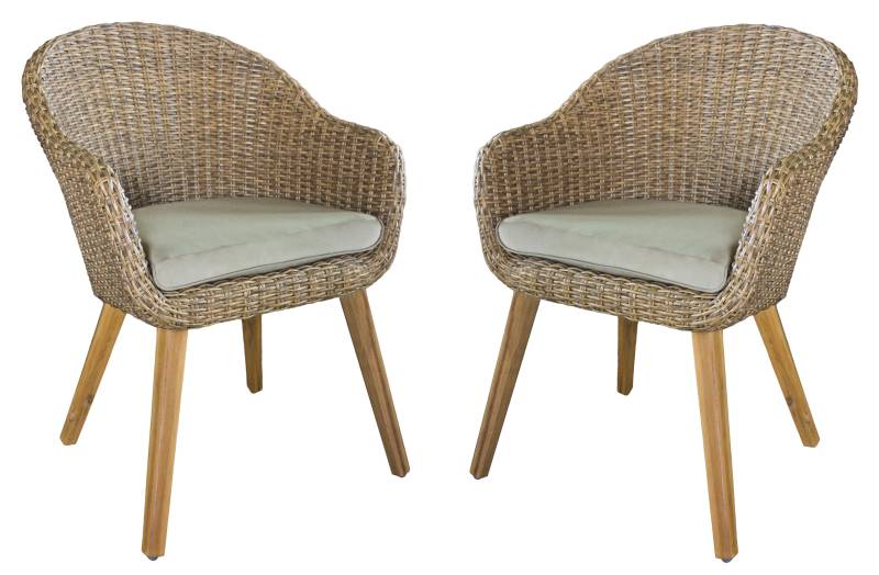 Gartenstuhl-Set Carson 2er-Set Taupe stapelbar